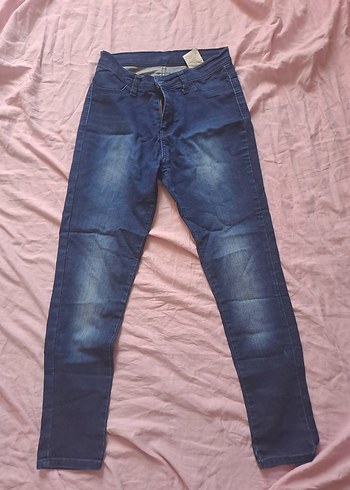 Navy Renk Kadın Denim Pantolon