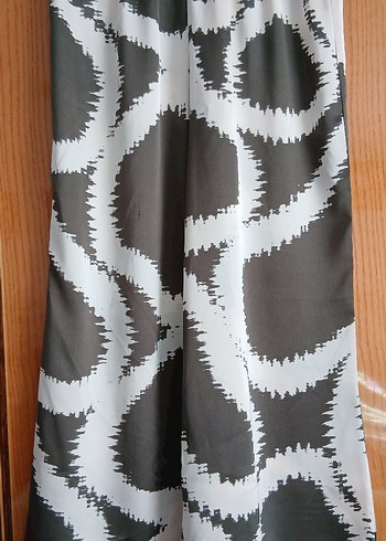 Kadın Haki Krem Batik Desenli Kumaş Pantolon