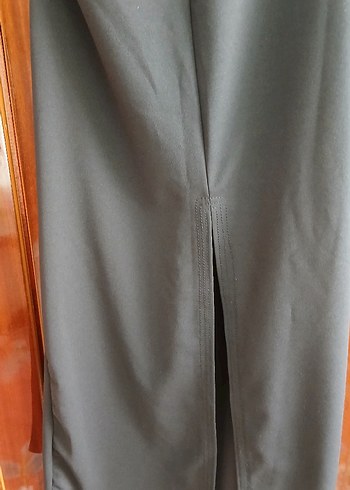 Zara Krep Drapeli V Yaka Siyah Uzun Elbise