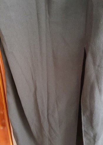 Zara Uzun Siyah Krep Yırtmaçlı Elbise