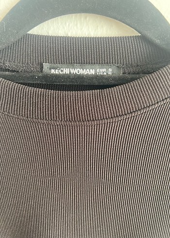 Siyah Kısa Kollu Midi Triko Elbise - Görsel 4