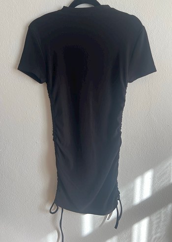 Siyah Kısa Kollu Midi Triko Elbise - Görsel 5