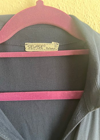 Kadın Lacivert Keten Düğmeli Tulum - Görsel 3