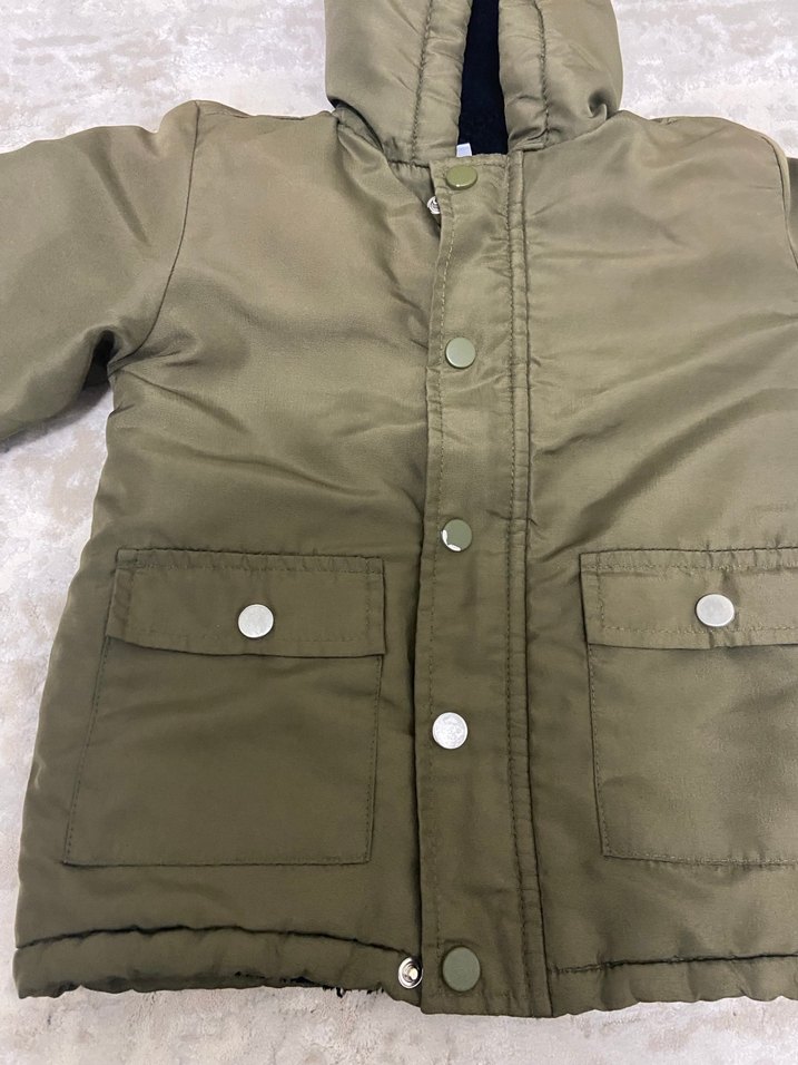 Erkek Çocuk yeşil Sade Street Wear Mont - Görsel 2