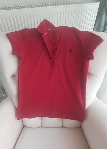 Bordo Kısa Kollu Polo Yaka Kadın Tişört - Görsel 4