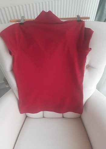 Bordo Kısa Kollu Polo Yaka Kadın Tişört - Görsel 3