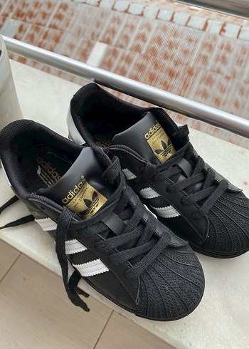 36 Beden Siyah Beyaz Adidas Superstar Kadın Spor Ayakkabı
