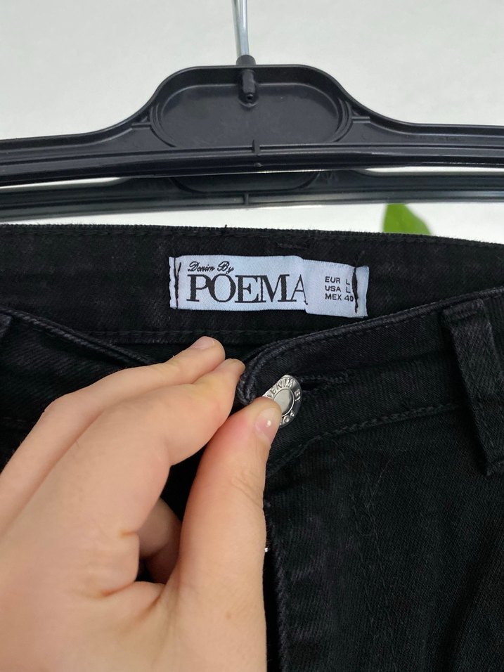 Siyah Kemerli Kadın Kot Pantolon - Görsel 5