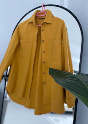 Düğmeli Sarı Rahat Kesim Kadın Gömlek - Görsel 6