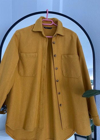 Düğmeli Sarı Rahat Kesim Kadın Gömlek - Görsel 4