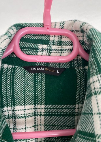 Yeşil Ekose Düğmeli Salaş Kadın Gömlek - Görsel 5