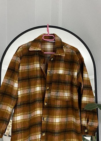 Düğmeli Kahverengi Kadın Gömlek - Görsel 4