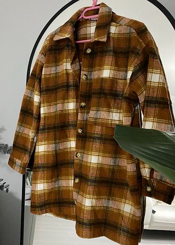 Düğmeli Kahverengi Kadın Gömlek - Görsel 5