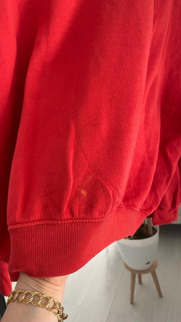 Kırmızı Oversize Kadın Sweatshirt - Görsel 4