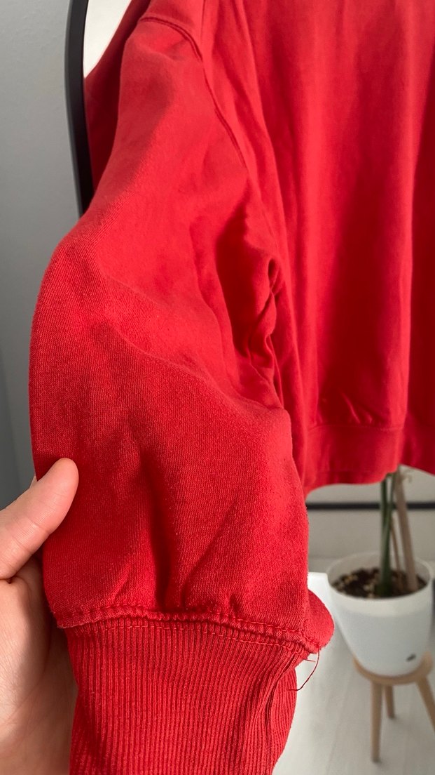 Kırmızı Oversize Kadın Sweatshirt - Görsel 3