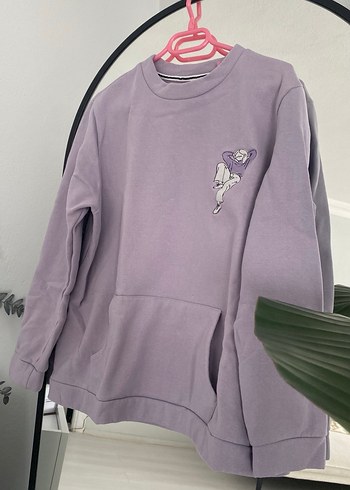 Mor Baskılı Kadın Sweatshirt - Görsel 2