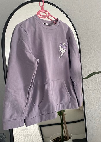 Mor Baskılı Kadın Sweatshirt - Görsel 6