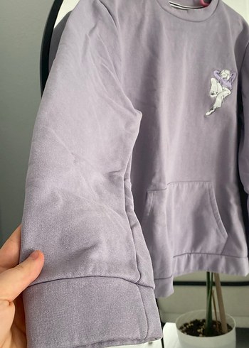 Mor Baskılı Kadın Sweatshirt - Görsel 5