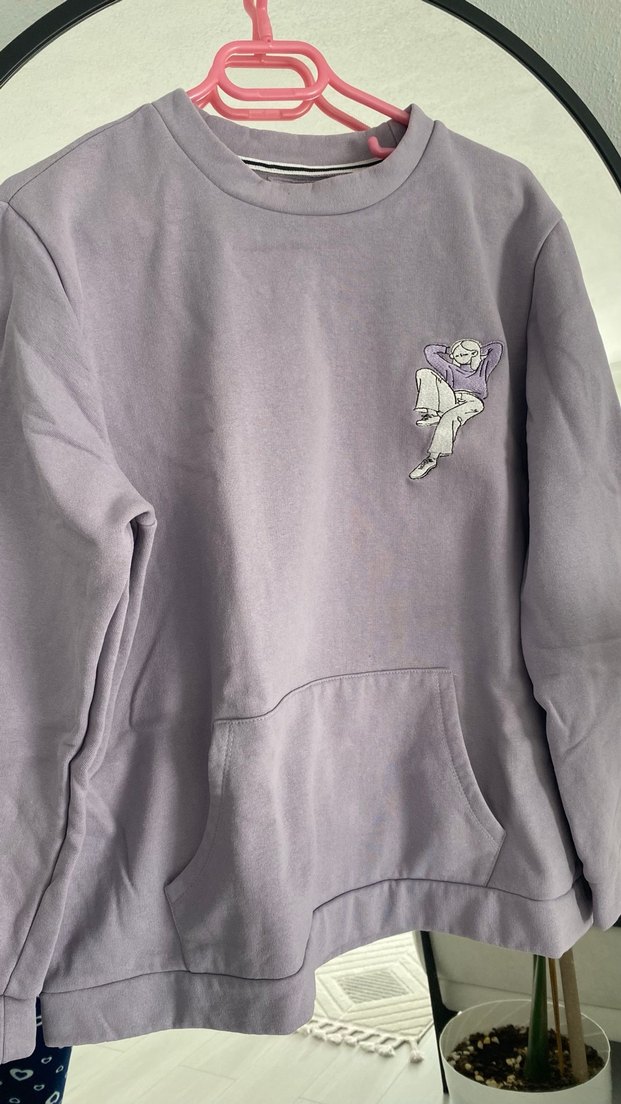 Mor Baskılı Kadın Sweatshirt - Görsel 4