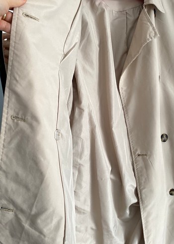 Bej Midi Kadın Trençkot Düğmeli - Görsel 7