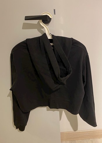 Kapüşonlu Siyah Baskılı Kadın Sweatshirt - Görsel 2