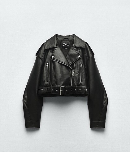 ZARA CROP BIKER DERİ CEKET