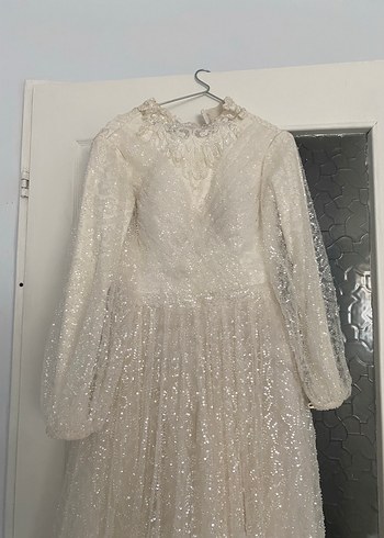 Gelinlik V Yaka Uzun Kollu Vintage A Kesim Gelinlik