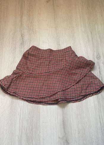 Kırmızı Renkli Midi Volanlı kız çocuk etek