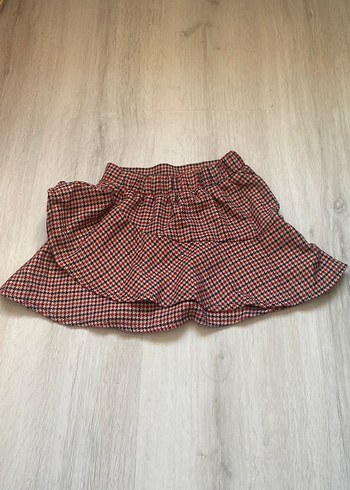 LC Waikiki Kırmızı Renkli Midi Volanlı kız çocuk etek