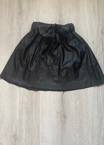 Siyah Deri Kemerli kız çocuk mini etek
