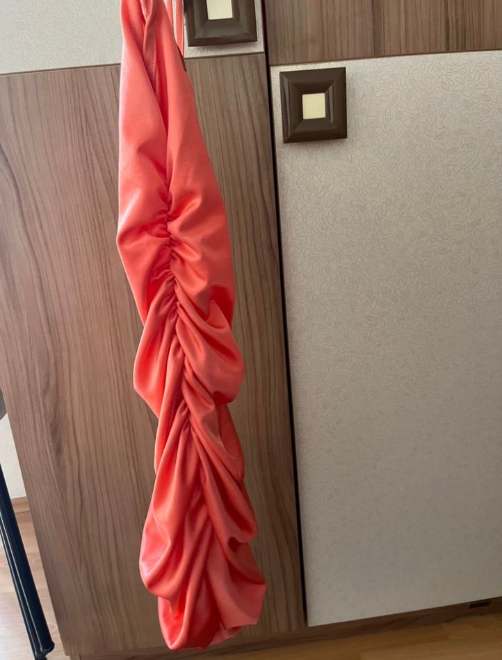 turuncumsu Mini Kadın Abiye Elbise - Görsel 2