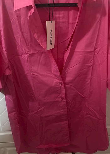 Pembe V Yaka Düğmeli Kadın Gömlek ipekyol - Görsel 4