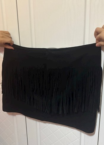 Siyah Süet Mini Etek büyük beden - Görsel 3