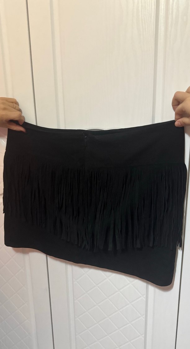 Siyah Süet Mini Etek büyük beden - Görsel 3