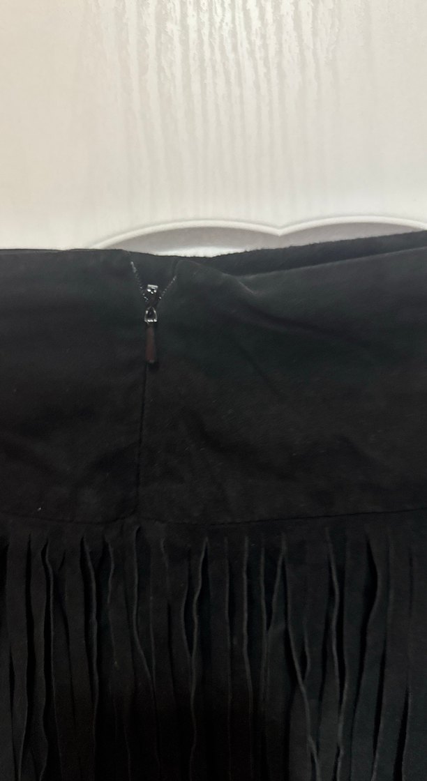 Siyah Süet Mini Etek büyük beden - Görsel 4
