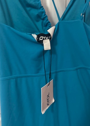 İnce Askılı Turkuaz Uzun Elbise ipekyol - Görsel 4