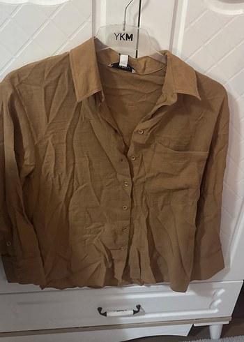 Bej KDüğmeli Kadın Gömlek ipekyol - Görsel 3