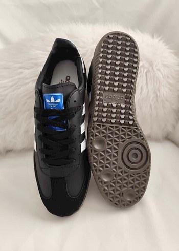 45 Beden siyah Renk Adidas samba Siyah Beyaz Şeritli Spor Ayakkabı