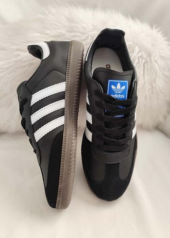 45 Beden Adidas samba Siyah Beyaz Şeritli Spor Ayakkabı