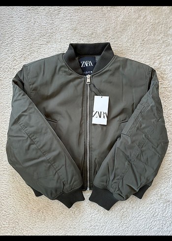 Haki renkli Fermuarlı Kadın Street Wear Ceket