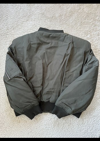 Zara Haki renkli Fermuarlı Kadın Street Wear Ceket