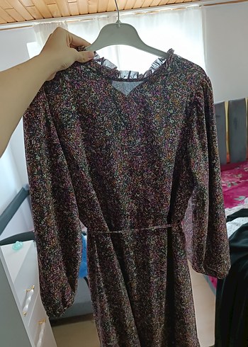 Çiçek Desenli Uzun Bohem Elbise - Görsel 2