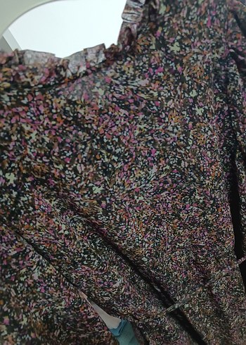 Çiçek Desenli Uzun Bohem Elbise - Görsel 3