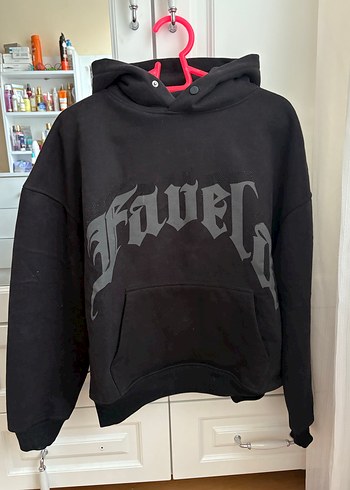 m Beden Siyah Parlak Baskılı Uzun Kollu Sweatshirt