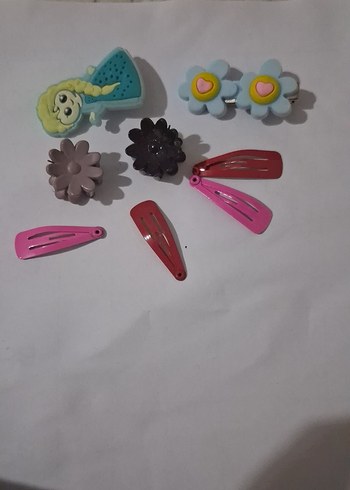 Minik çıtçıtlı klipsli çiçekli elsa toka seti