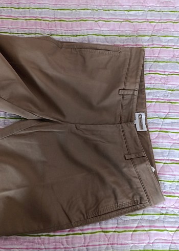 36 Beden Kadın Bej Piliseli Kumaş Pantolon