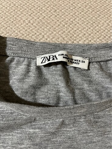 xs Beden Gri crop tshirt