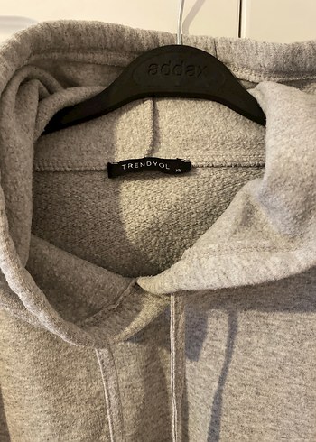 xl Beden Gri Kapüşonlu Kadın Sweatshirt