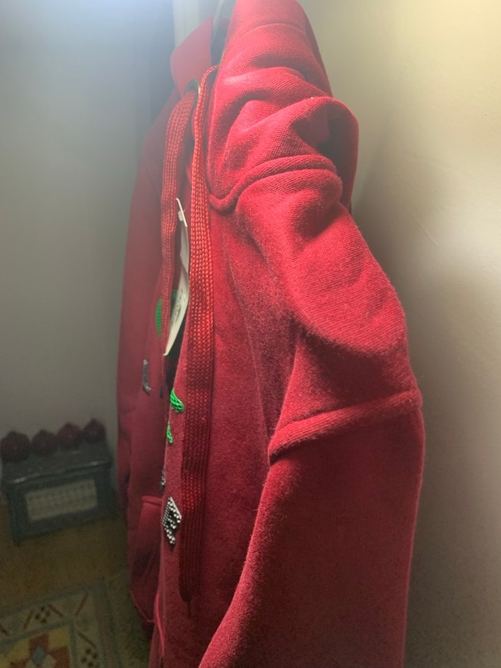 Kırmızı Lacoste Kapüşonlu Sweatshirt - Görsel 5