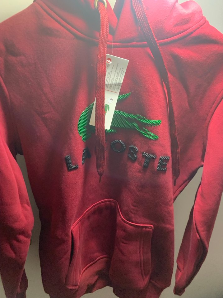 Kırmızı Lacoste Kapüşonlu Sweatshirt - Görsel 4